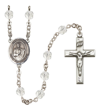Silver-Plated 6mm San Judas  Engraved Catholic Rosaries