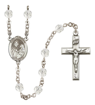 Silver Plated 6mm Fire Polished Saint Margaret Mary Alacoque Rosary in Crystal