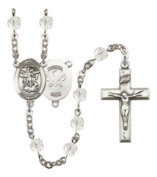 Saint Michael and Nat'l Guard Rosary with Crystal Beads