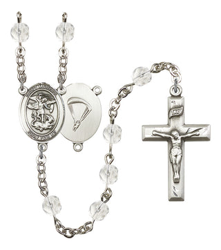 Saint Michael and Paratrooper Rosary with Crystal Beads