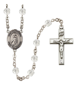 Silver Plated 6mm Fire Polished San Peregrino Rosary in Crystal