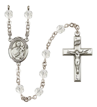 Silver-Plated 6mm Saint Martin de Porres  Engraved Catholic Rosaries