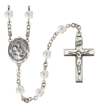 Silver Plated 6mm Fire Polished San Ramon Nonato Rosary in Crystal