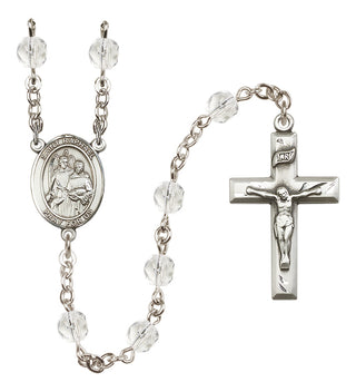 Silver-Plated 6mm Saint Raphael the Archangel  Engraved Catholic Rosaries