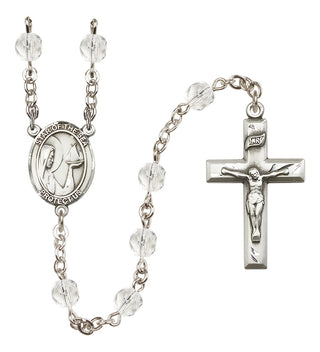 Silver Plated 6mm Fire Polished Our Lady Star of the Sea Rosary in Crystal