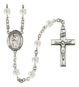 Silver Plated 6mm Fire Polished Saint Juan Diego Rosary in Crystal
