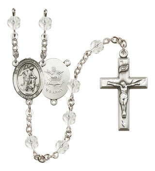 Silver-Plated 6mm Guardian Angel / Army Rosary