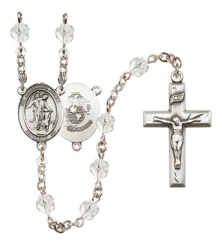 Silver-Plated 6mm Guardian Angel / Marine Corp Rosary