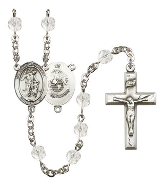 Guardian Angel and Marine Corp Rosary with Crystal Beads