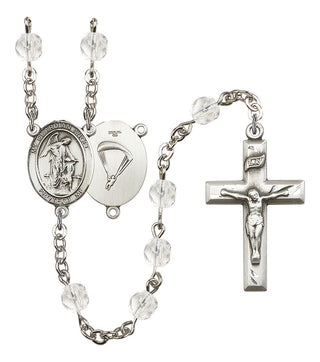 Guardian Angel and Paratrooper Rosary with Crystal Beads