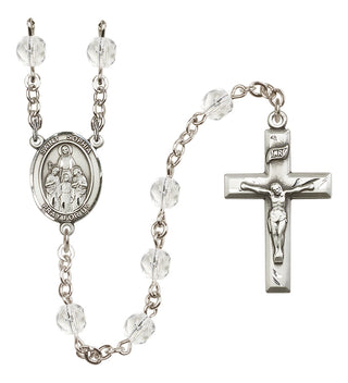 Silver Plated 6mm Fire Polished Saint Sophia Rosary in Crystal
