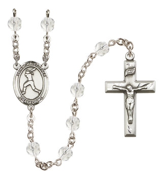 Silver-Plated 6mm Saint Christopher/Softball  Engraved Catholic Rosaries