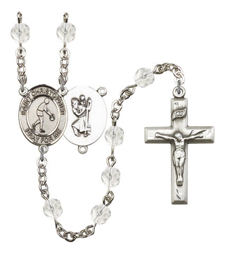 Saint Christopher and Basketball Rosary with Crystal Beads