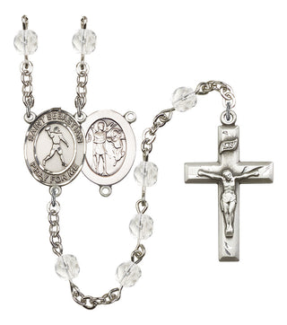 Saint Sebastian and Football Rosary with Crystal Beads