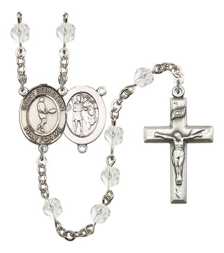 Saint Sebastian and Tennis Rosary with Crystal Beads