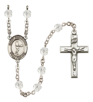 Silver-Plated 6mm Saint Sebastian/Tennis Rosary