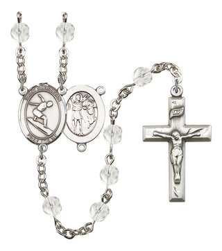 Saint Sebastian and Surfing Rosary with Crystal Beads