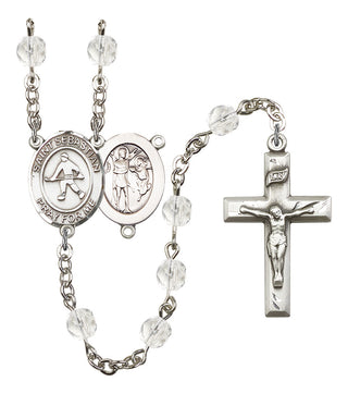 Saint Sebastian and Field Hockey Rosary with Crystal Beads
