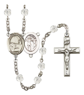 Saint Sebastian and Fishing Rosary with Crystal Beads