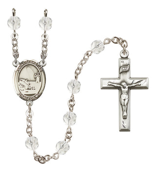 Silver-Plated 6mm Saint Sebastian / Fishing Rosary