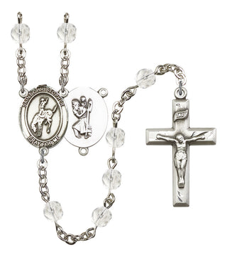 Saint Christopher and Rodeo Rosary with Crystal Beads