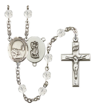 Saint Christopher and Fishing Rosary with Crystal Beads