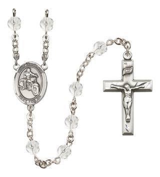 Silver-Plated 6mm Saint Sebastian / Motorcycle Rosary