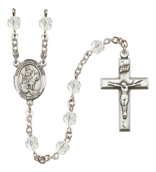 Silver-Plated 6mm Saint Martin of Tours  Engraved Catholic Rosaries
