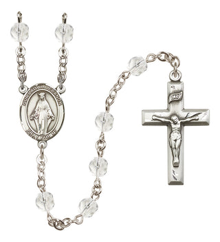 Silver-Plated 6mm Our Lady of Lebanon  Engraved Catholic Rosaries