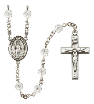 Silver Plated 6mm Fire Polished Our Lady of Knock Rosary in Crystal