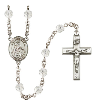 Silver Plated 6mm Fire Polished Saint Isabella of Portugal Rosary in Crystal