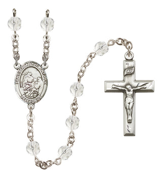 Silver-Plated 6mm Saint Bernard of Montjoux  Engraved Catholic Rosaries