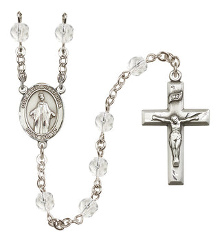 Silver Plated 6mm Fire Polished Our Lady of Africa Rosary in Crystal