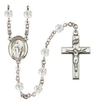 Silver Plated 6mm Fire Polished Saint Susanna Rosary in Crystal