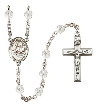 Silver Plated 6mm Fire Polished Saint Lidwina of Schiedam Rosary in Crystal