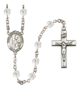 Silver Plated 6mm Fire Polished Saint Joseph of Arimathea Rosary in Crystal
