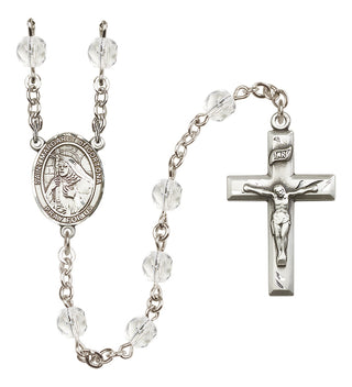 Silver Plated 6mm Fire Polished Saint Margaret of Cortona Rosary in Crystal