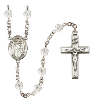 Silver Plated 6mm Fire Polished Saint Thomas A Becket Rosary in Crystal