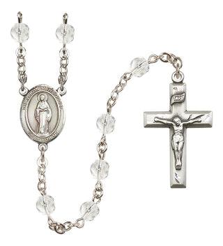 Silver-Plated 6mm Virgin of the Globe  Engraved Catholic Rosaries