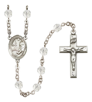 Silver Plated 6mm Fire Polished Saint Catherine of Bologna Rosary in Crystal