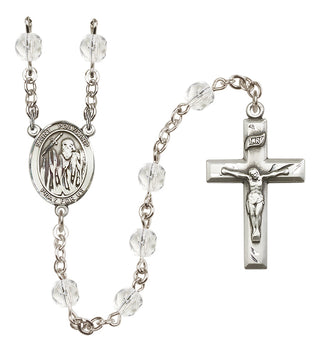 Silver Plated 6mm Fire Polished Saint Polycarp of Smyrna Rosary in Crystal