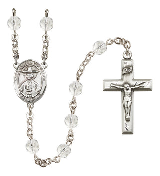 Silver Plated 6mm Fire Polished Saint Andrew Kim Taegon Rosary in Crystal