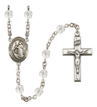 Silver Plated 6mm Fire Polished Saint Raymond of Penafort Rosary in Crystal