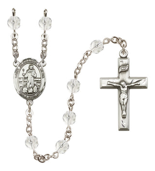 Silver-Plated 6mm Saint Bernadine of Sienna  Engraved Catholic Rosaries