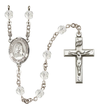 Silver Plated 6mm Fire Polished Saint Pauline Visintainer Rosary in Crystal