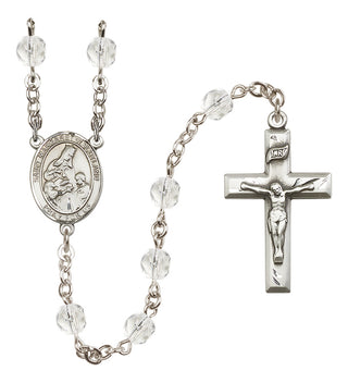 Silver Plated 6mm Fire Polished Saint Margaret of Scotland Rosary in Crystal
