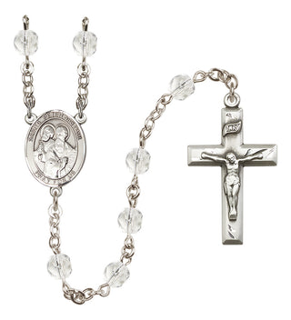 Silver Plated 6mm Fire Polished Saints Peter & Paul Rosary in Crystal