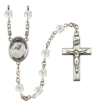 Silver Plated 6mm Fire Polished Blessed John Henry Newman Rosary in Crystal