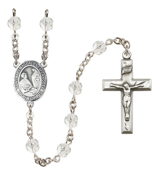 Silver-Plated 6mm Saint Mary Magdalene of Canossa  Engraved Catholic Rosaries