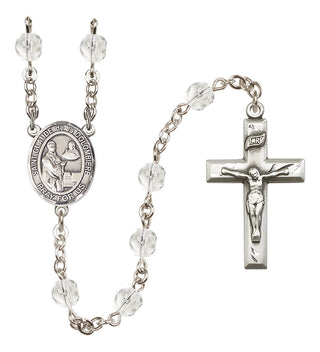 Silver-Plated 6mm Saint Claude de la Colombiere  Engraved Catholic Rosaries